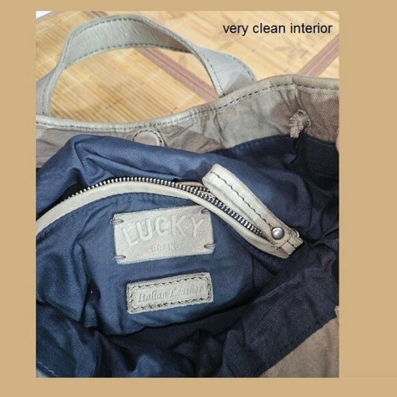 Lucky Brand Messenger Gray Italian Leather, handbag, shoulder, crossbody bag - Picture 9 of 14